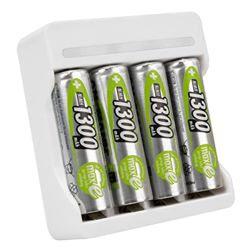 Ansmann Basic IV + 4Ã— AA 1300mAh Rundzellen-Ladegerät NiCd Micro (AAA), Mignon (AA) von Ansmann