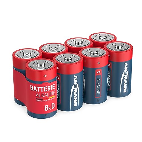 Ansmann Batterien Mono D LR20 8 Stück 1,5V - Alkaline Batterie langlebig & auslaufsicher - Ideal für Spielzeug, LED Taschenlampe, Radio, Modellbau UVM, schwarz, 5015581-01 von Ansmann