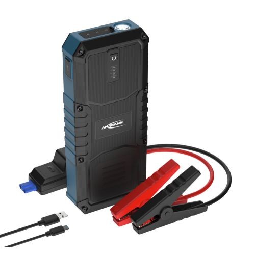 Ansmann Jump Starter 16.0, kompakte 12V Starthilfe mit Powerbank und LED-Taschenlampe, für Motorrad, Auto oder Boot von Ansmann