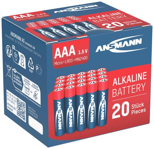 Ansmann LR03 Red-Line Micro (AAA)-Batterie Alkali-Mangan 1.5V 20St. von Ansmann