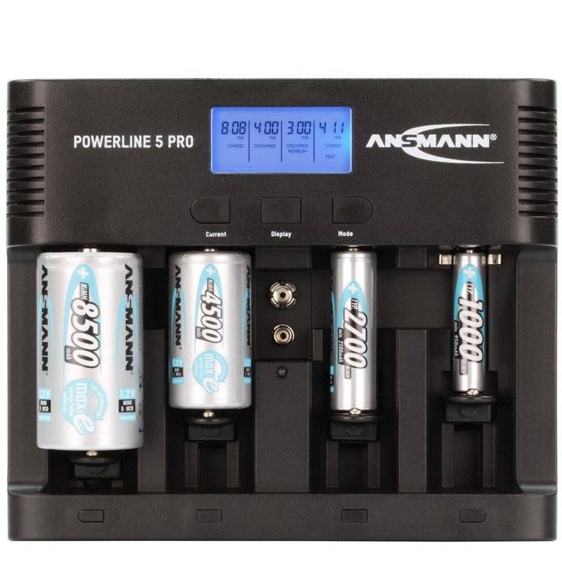 Ansmann Powerline 5 Pro Universal LCD Schnell-Ladegerät mit Kapazitätsanzeige von Ansmann