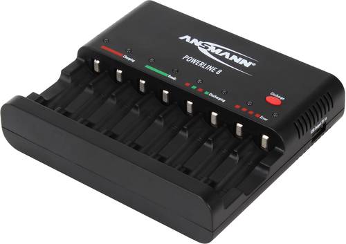 Ansmann Powerline 8 Rundzellen-Ladegerät NiCd, NiMH Micro (AAA), Mignon (AA) von Ansmann