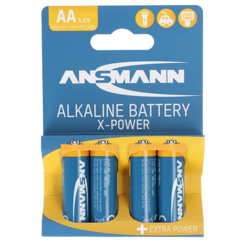 Ansmann X-Power Alkaline Batterie Mignon AA, LR6, 4er Papierblister von Ansmann