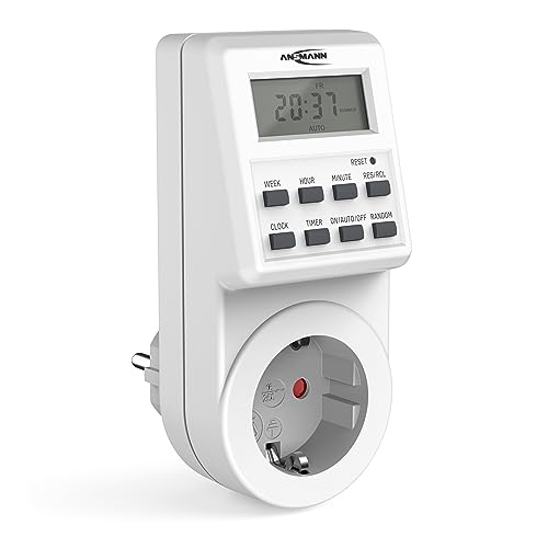 ANSMANN Zeitschaltuhr, Wochenzeitschaltuhr AES6 individuell programmierbar mit LCD-Display, 3680W, Digitale Zeitschaltuhr mit 18 vorprogrammierten Schaltzeiten, Zufallsfunktion, Sommerzeitschaltung ANSMANN Zeitschaltuhr, Wochenzeitschaltuhr AES6 individuell programmierbar mit LCD-Display, 3680W, Digitale Zeitschaltuhr mit 18 vorprogrammierten Schaltzeiten, Zufallsfunktion, Sommerzeitschaltung von Ansmann