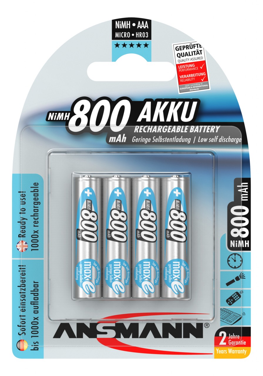 Ansmann maxE Micro AAA Akku im 4er Blister Ansmann maxE Micro AAA Akku im 4er Blister von Ansmann