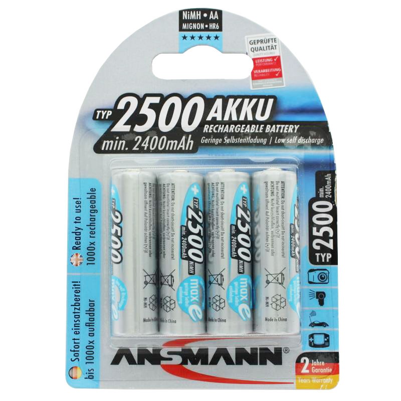 Ansmann maxE Mignon AA 2500mAh Akku im 4er Blister Ready to use vorgeladen Ansmann maxE Mignon AA 2500mAh Akku im 4er Blister Ready to use vorgeladen von Ansmann