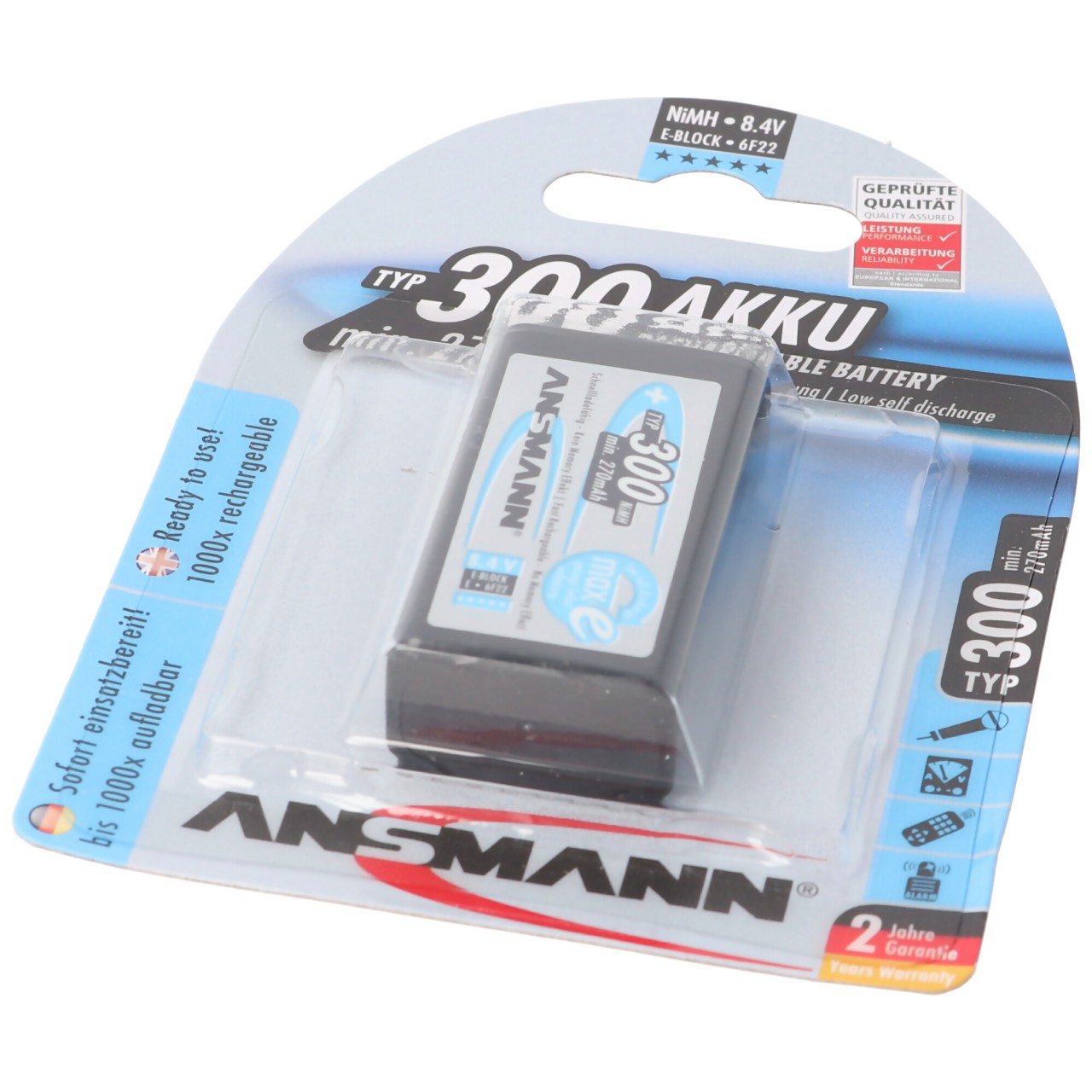 Ansmann maxEplus NiMH-Akku Typ 300 E-Block 270mAh Ansmann maxEplus NiMH-Akku Typ 300 E-Block 270mAh von Ansmann