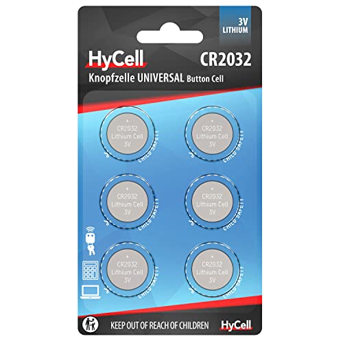 HyCell 6x CR2032 Batterie Lithium Knopfzelle 3V / Qualitativ hochwertige Knopfbatterien / Ideal für Autoschlüssel TAN-Gerät Taschenrechner Kinderspielzeug Fernbedienung Uhren etc. HyCell 6x CR2032 Batterie Lithium Knopfzelle 3V / Qualitativ hochwertige Knopfbatterien / Ideal für Autoschlüssel TAN-Gerät Taschenrechner Kinderspielzeug Fernbedienung Uhren etc. von Ansmann