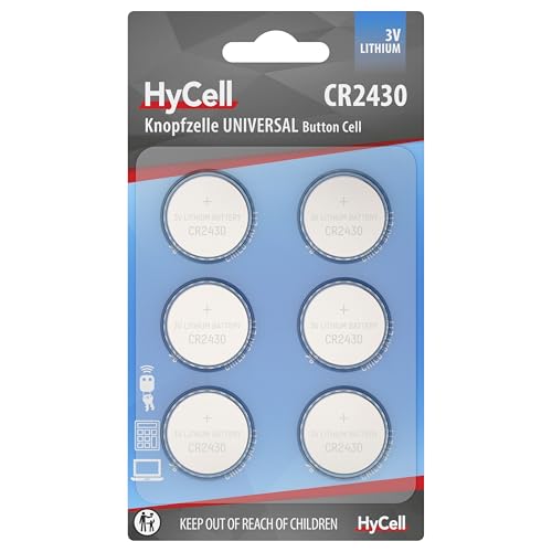 HyCell Lithium Knopfzellen CR2430 3V, 6 Stück, Lange Haltbarkeit, für Taschenrechner, Waage, Uhr, Autoschlüssel, Garagenöffner, Fernbedienung, Licht HyCell Lithium Knopfzellen CR2430 3V, 6 Stück, Lange Haltbarkeit, für Taschenrechner, Waage, Uhr, Autoschlüssel, Garagenöffner, Fernbedienung, Licht von Ansmann