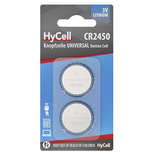 HyCell Lithium Knopfzellen CR2450 3V, 2 Stück, Lange Haltbarkeit, für Taschenrechner, Waage, Uhr, Autoschlüssel, Garagenöffner, Fernbedienung, Licht HyCell Lithium Knopfzellen CR2450 3V, 2 Stück, Lange Haltbarkeit, für Taschenrechner, Waage, Uhr, Autoschlüssel, Garagenöffner, Fernbedienung, Licht von Ansmann