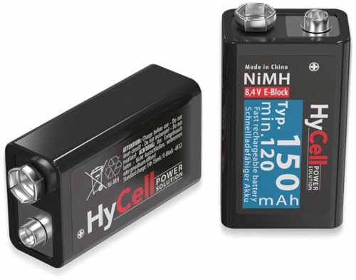 HyCell wiederaufladbar Akku Batterie 9V E-Block Typ 150mAh NiMH ohne Memory-Effekt 1er Pack Photo Fotoakku Digitalkamera Spielzeug-Akku von Ansmann