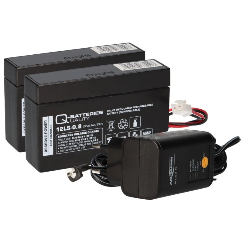 Ladegerät mit 2x Blei-Akku 12V 0,8Ah 12LS-0.8 JST-Stecker Ladegerät mit 2x Blei-Akku 12V 0,8Ah 12LS-0.8 JST-Stecker von Ansmann