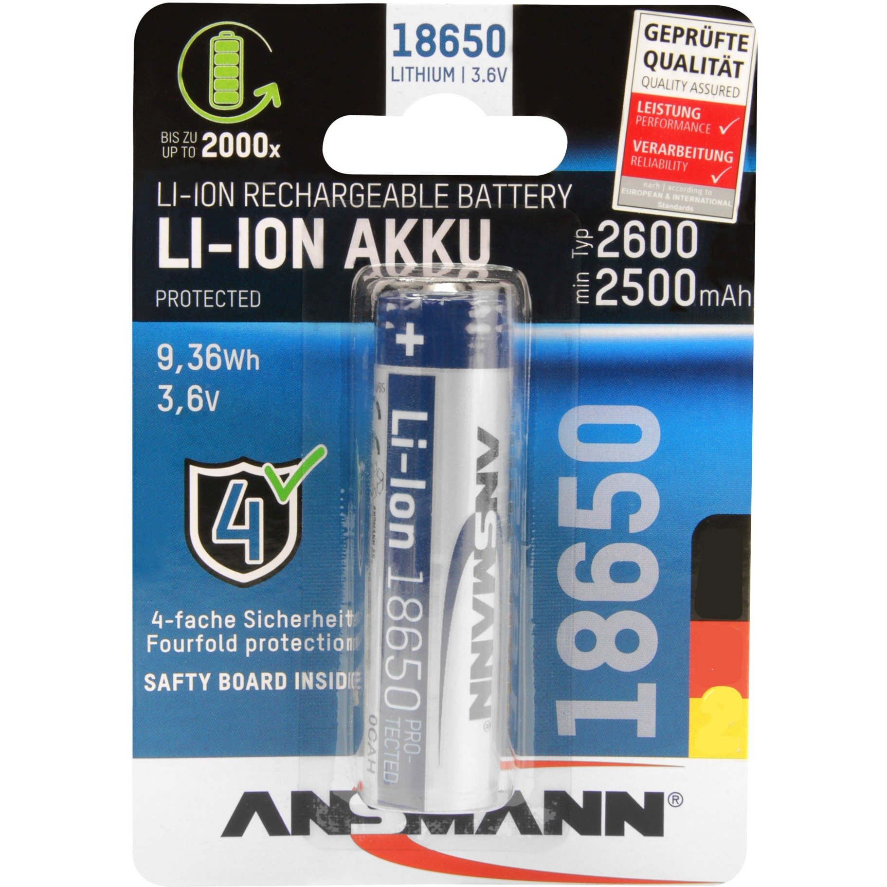 Li-Ion Akku 18650 von Ansmann