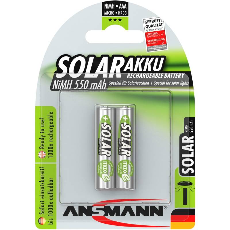 Solar NiMH Akku Micro AAA 550 mAh maxE von Ansmann