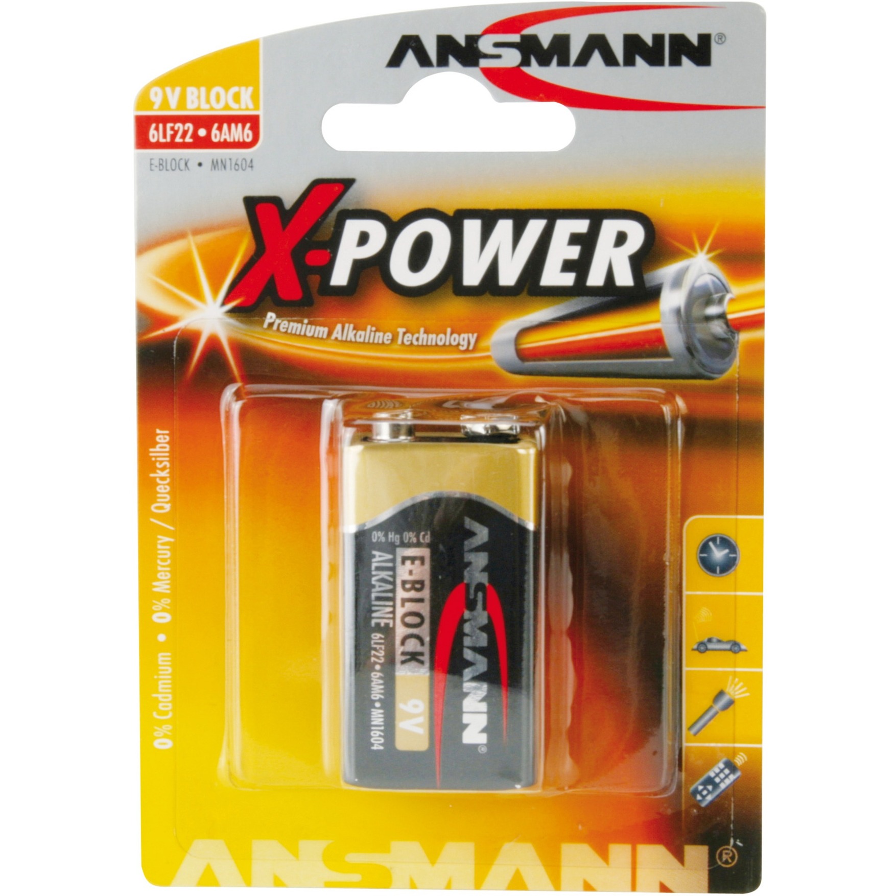 X-Power Alkaline Batterie Block E / 6LR61 von Ansmann