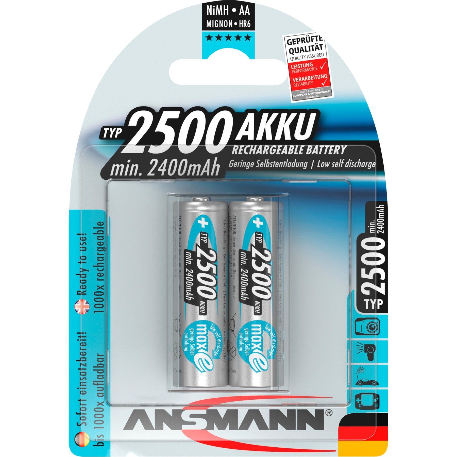 maxE 2500mAh NiMh, Akku von Ansmann