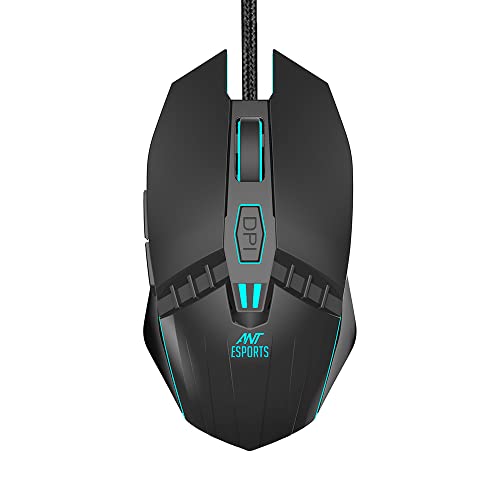 Ant Esports GM50 Optical Wired Gaming Mouse | Slimmer Shell Design for Claw Grips | Contoured Shape | Premium Build Quality | Multi-Zone RGB Lighting von Ant Esports