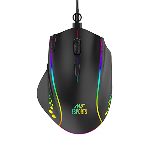 Ant Esports GM600 RGB Wired Programmable Gaming Mouse | 7200 DPI Optical Sensor | HUANO Mouse Switches | 7-Button Design with Macros Support von Ant Esports
