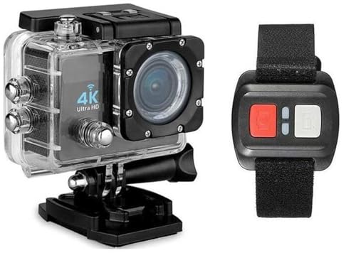 AntDau71® Action Cam 4K Ultra HD Wasserdicht bis 30 m WiFi 16 MP Sicht 170 ° Mini Body Cam Sport mit LCD-Display, Fernbedienung, MicroSD-Steckplatz, 90 Minuten Batterie für Motorrad und Sub - CW163 von AntDau71