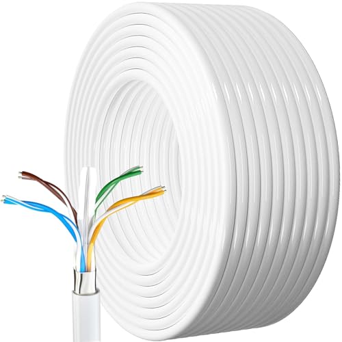 AntDau71® - Ethernet-Lan-Kabel, Spule Cat 6 für den Innen- und Außenbereich, wetterfest, geschirmtes Netzwerkkabel, Gigabit Anti-Jamming, Internetkabel, Weiß (10 Meter) von AntDau71