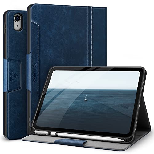 Antbox Hülle für iPad 10 Generation 2022 10,9 Zoll mit Stifthalter Apple Pencil Halter Auto Schlaf/Wach Funktion PU Ledertasche Schutzhülle(Blau) von Antbox