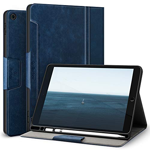 Antbox Hülle für iPad 10.2 (9. /8. /7. Generation) mit Stifthalter Auto Schlaf/Wach Funktion PU Ledertasche Schutzhülle Smart Cover für iPad 10,2" 2021/2020/2019 (Blau) von Antbox