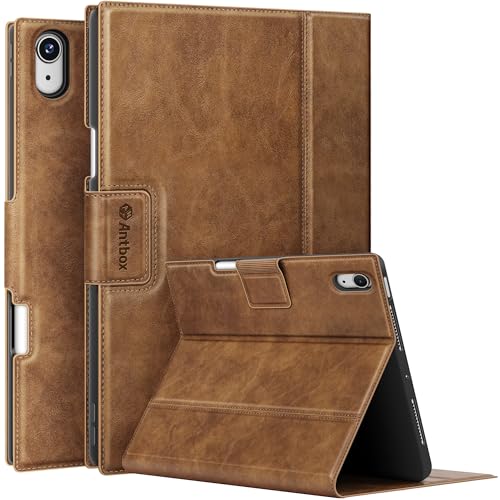 Antbox Hülle für iPad Air 13 Zoll Hülle M3 (2025) / M2 (2024) mit Stifthalter Pencil Halter Auto Schlaf/Wach Funktion PU Ledertasche Schutzhülle(Braun) von Antbox