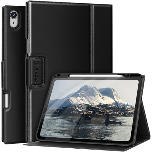 Antbox Hülle für iPad Air 13 Zoll Hülle M3 (2025) / M2 (2024) mit Stifthalter Pencil Halter Auto Schlaf/Wach Funktion PU Ledertasche Schutzhülle(Schwarz) von Antbox