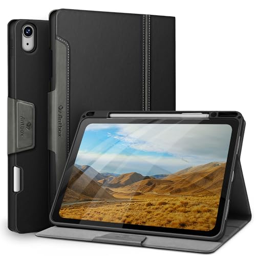 Antbox Hülle für iPad Air 13 Zoll Hülle M3 (2025) / M2 (2024) mit Stifthalter Pencil Halter Auto Schlaf/Wach Funktion PU Ledertasche Schutzhülle (Schwarz) von Antbox