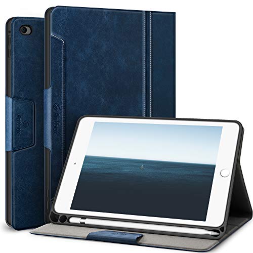 Antbox Hülle für iPad Mini 5 2019 7.9 Zoll/iPad Mini 4 mit Apple Pencil Halter Auto Schlaf/Wach Funktion PU Ledertasche Schutzhülle Smart Cover mit Stand Funktion (Blau) von Antbox