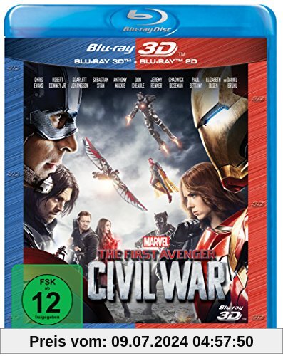 The First Avenger: Civil War 3D +2D Nachfolgeprodukt [3D Blu-ray] von Anthony Russo