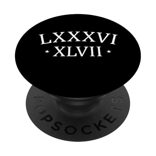 86 47 LXXXVI XLVII Römische Ziffern Dezent Anti Trump PopSockets Klebender PopGrip von Anti Trump Merch