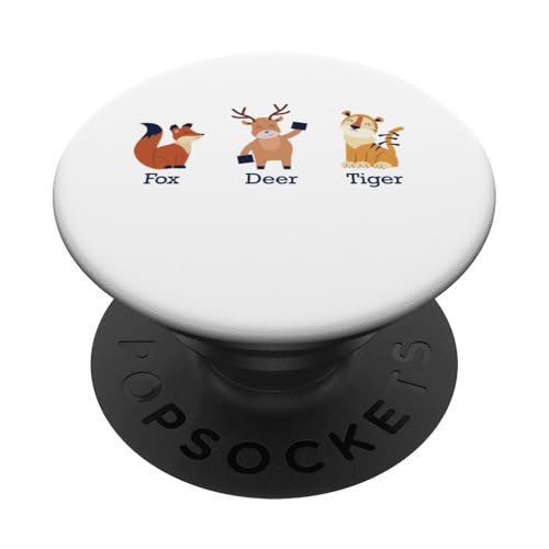 Fuchs Hirsch Tiger Tiere dezent Anti Trump PopSockets Klebender PopGrip von Anti Trump Merch