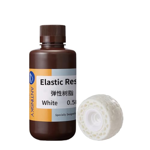 Antinsky Elastic Resin printed product has a soft touch LCD UV-härtendes 3D-Druckerharz 405nm Photopolymerharz für LCD/DLP Hohe Flexibilität Hohe Belastbarkeit Stabile Leistung Weiß 500 g von Antinsky