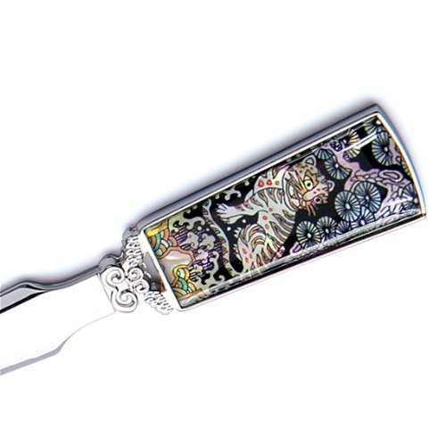 Brieföffner Perlmutt Edel Neu&OVP zum Öffnen von Umschlägen, Büromaterial, Metall, Stahl, für Handumschlag, Geschenk (Tiger) von Antique Alive