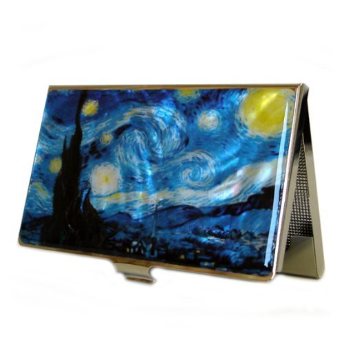 Perlmutt Design Visitenkartenetui Van Gogh Blau Business Card Edel von Antique Alive