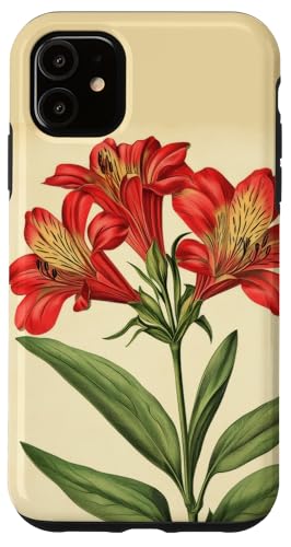 Alstroemeria Floral Vintage Wissenschaftliche Illustration Blume Hülle für iPhone 11 von Antique Flower Botanical Garden Floral DonaOnca