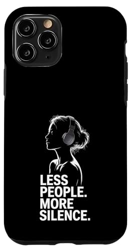 Less People More Silence Introvert Minimalist Kopfhörer Lofi Hülle für iPhone 11 Pro von Antisocial People Wear - Autism & ADHD Support