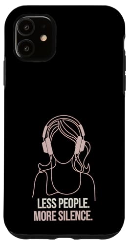 Less People More Silence Introvert Minimalist Kopfhörer Lofi Hülle für iPhone 11 Less People More Silence Introvert Minimalist Kopfhörer Lofi Hülle für iPhone 11 von Antisocial People Wear - Autism & ADHD Support