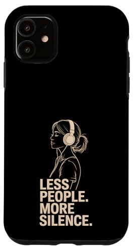 Less People More Silence Introvert Minimalist Kopfhörer Lofi Hülle für iPhone 11 Less People More Silence Introvert Minimalist Kopfhörer Lofi Hülle für iPhone 11 von Antisocial People Wear - Autism & ADHD Support