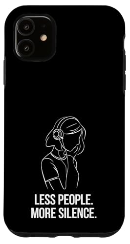 Less People More Silence Introvert Minimalist Kopfhörer Lofi Hülle für iPhone 11 Less People More Silence Introvert Minimalist Kopfhörer Lofi Hülle für iPhone 11 von Antisocial People Wear - Autism & ADHD Support