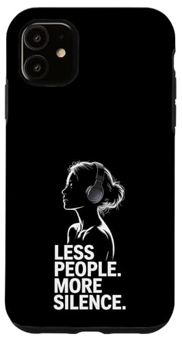 Less People More Silence Introvert Minimalist Kopfhörer Lofi Hülle für iPhone 11 Less People More Silence Introvert Minimalist Kopfhörer Lofi Hülle für iPhone 11 von Antisocial People Wear - Autism & ADHD Support