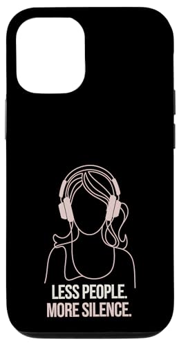 Less People More Silence Introvert Minimalist Kopfhörer Lofi Hülle für iPhone 12/12 Pro Less People More Silence Introvert Minimalist Kopfhörer Lofi Hülle für iPhone 12/12 Pro von Antisocial People Wear - Autism & ADHD Support