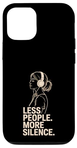 Less People More Silence Introvert Minimalist Kopfhörer Lofi Hülle für iPhone 12/12 Pro Less People More Silence Introvert Minimalist Kopfhörer Lofi Hülle für iPhone 12/12 Pro von Antisocial People Wear - Autism & ADHD Support