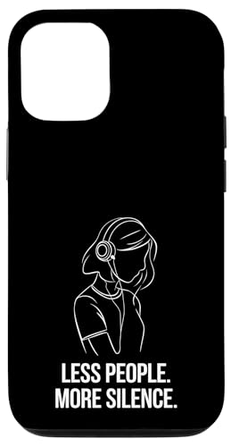 Less People More Silence Introvert Minimalist Kopfhörer Lofi Hülle für iPhone 12/12 Pro Less People More Silence Introvert Minimalist Kopfhörer Lofi Hülle für iPhone 12/12 Pro von Antisocial People Wear - Autism & ADHD Support