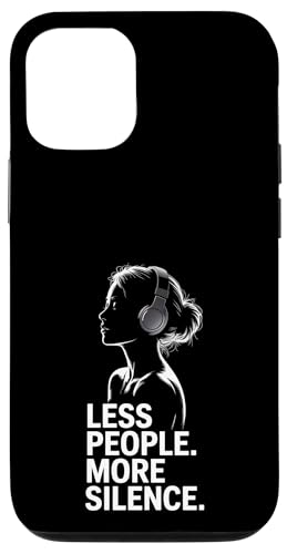 Less People More Silence Introvert Minimalist Kopfhörer Lofi Hülle für iPhone 12/12 Pro Less People More Silence Introvert Minimalist Kopfhörer Lofi Hülle für iPhone 12/12 Pro von Antisocial People Wear - Autism & ADHD Support