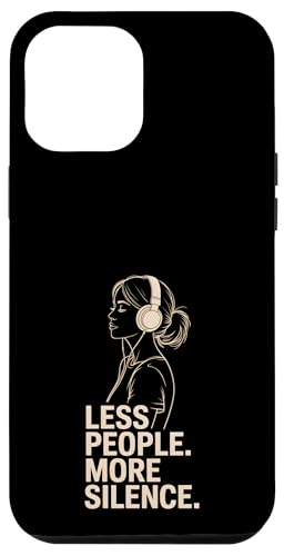 Less People More Silence Introvert Minimalist Kopfhörer Lofi Hülle für iPhone 12 Pro Max von Antisocial People Wear - Autism & ADHD Support