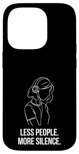 Less People More Silence Introvert Minimalist Kopfhörer Lofi Hülle für iPhone 14 Pro von Antisocial People Wear - Autism & ADHD Support