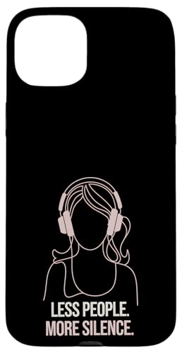 Less People More Silence Introvert Minimalist Kopfhörer Lofi Hülle für iPhone 15 Plus Less People More Silence Introvert Minimalist Kopfhörer Lofi Hülle für iPhone 15 Plus von Antisocial People Wear - Autism & ADHD Support