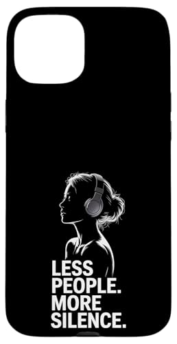 Less People More Silence Introvert Minimalist Kopfhörer Lofi Hülle für iPhone 15 Plus Less People More Silence Introvert Minimalist Kopfhörer Lofi Hülle für iPhone 15 Plus von Antisocial People Wear - Autism & ADHD Support